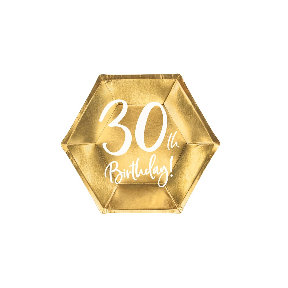 Assiettes 30e anniversaire, or, 20cm