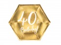 Assiettes 40e anniversaire, dorées, 20cm