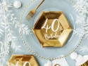 Assiettes 40e anniversaire, dorées, 20cm