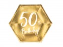 Assiettes 50e anniversaire, or, 20cm