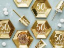Assiettes 50e anniversaire, or, 20cm