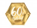Assiettes 60ème anniversaire, or, 20cm