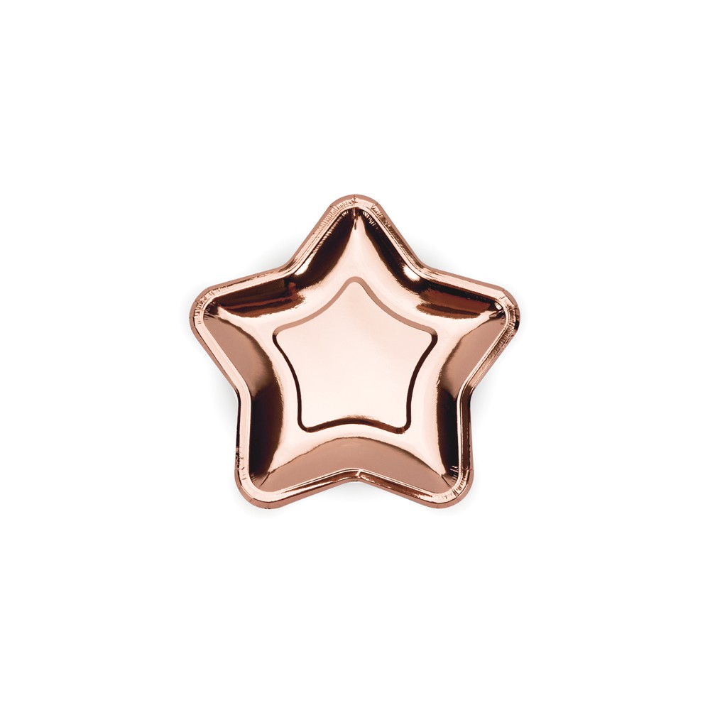 Assiettes étoiles, or rose, 18cm