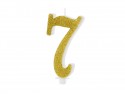 Bougie d'anniversaire Chiffre 7, doré, 10cm