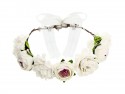 Couronne de fleurs, de couleur blanc, 17cm