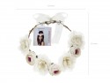 Couronne de fleurs, de couleur blanc, 17cm