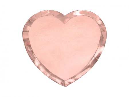 Assiettes coeur, or rose,...