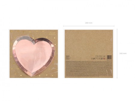 Assiettes coeur, or rose,...