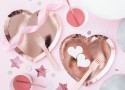 Assiettes coeur, or rose, 21x19cm