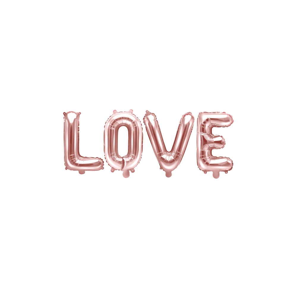 Ballon en Mylar Love, 140x35cm, or rose