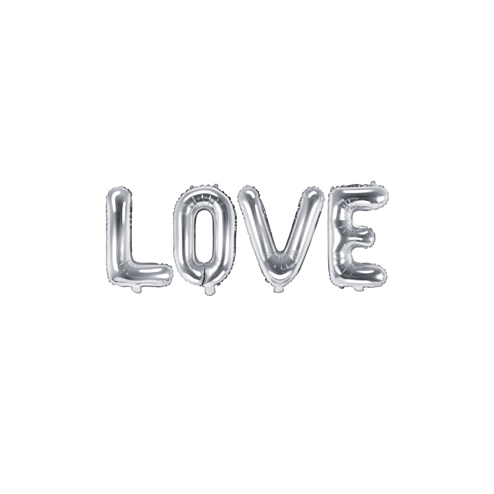Ballon en Mylar Love, 140x35cm, argenté