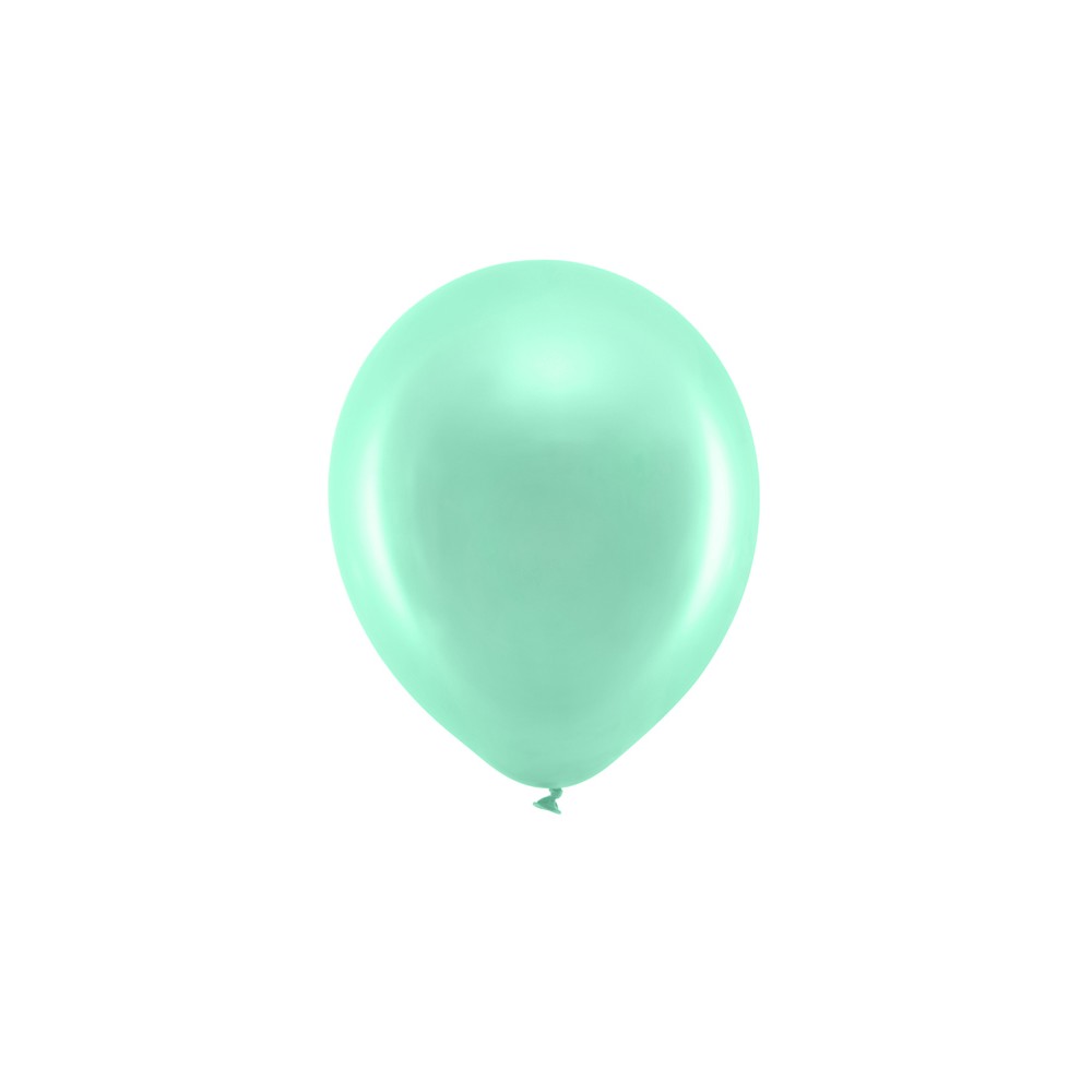 Ballons Rainbow 30 cm métallisés, menthe