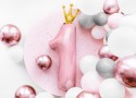Ballon en aluminium Chiffre '1', 37x100 cm, rose clair