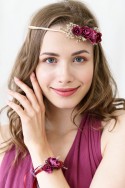 Couronne de fleurs, bordeaux, 18cm