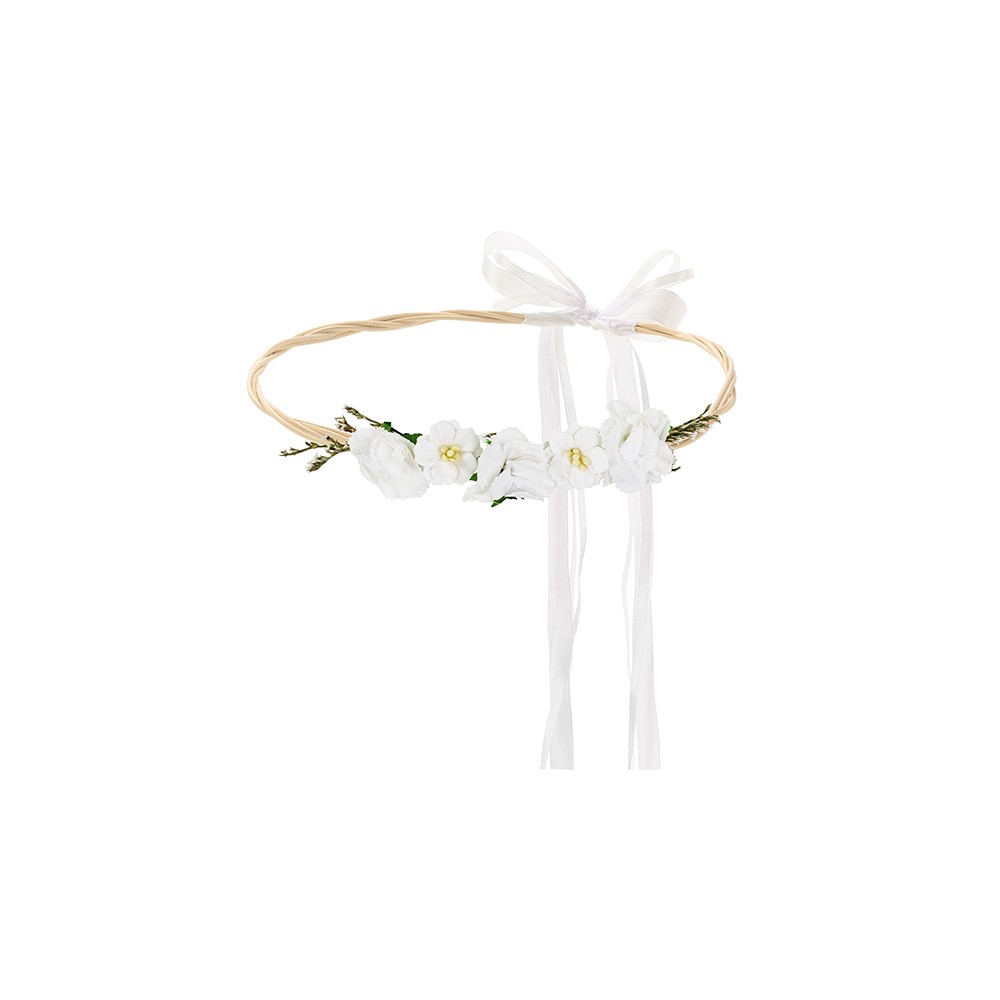 Couronne de fleurs, blanc, 18cm