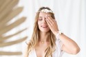 Couronne de fleurs, blanc, 18cm
