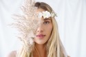 Couronne de fleurs, blanc, 18cm