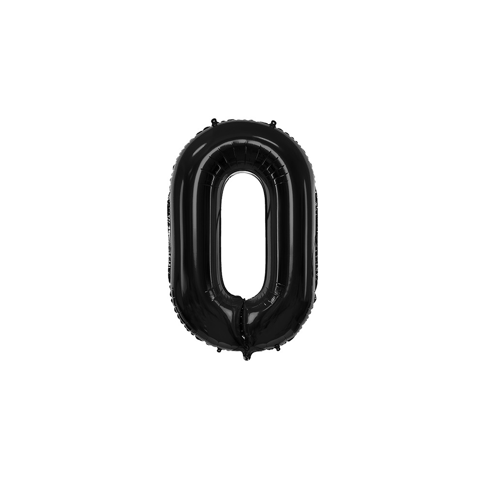 Ballon en aluminium Chiffre ''0'', 86cm, noir