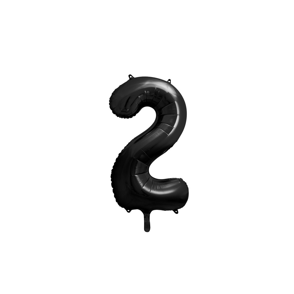 Ballon en aluminium Chiffre ''2'', 86cm, noir