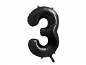 Ballon en aluminium Chiffre ''3'', 86cm, noir