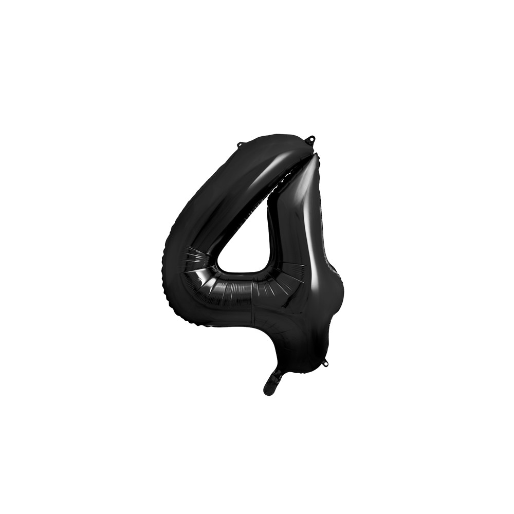 Ballon en aluminium Chiffre ''4'', 86cm, noir