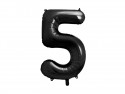 Ballon en aluminium Chiffre ''5'', 86cm, noir