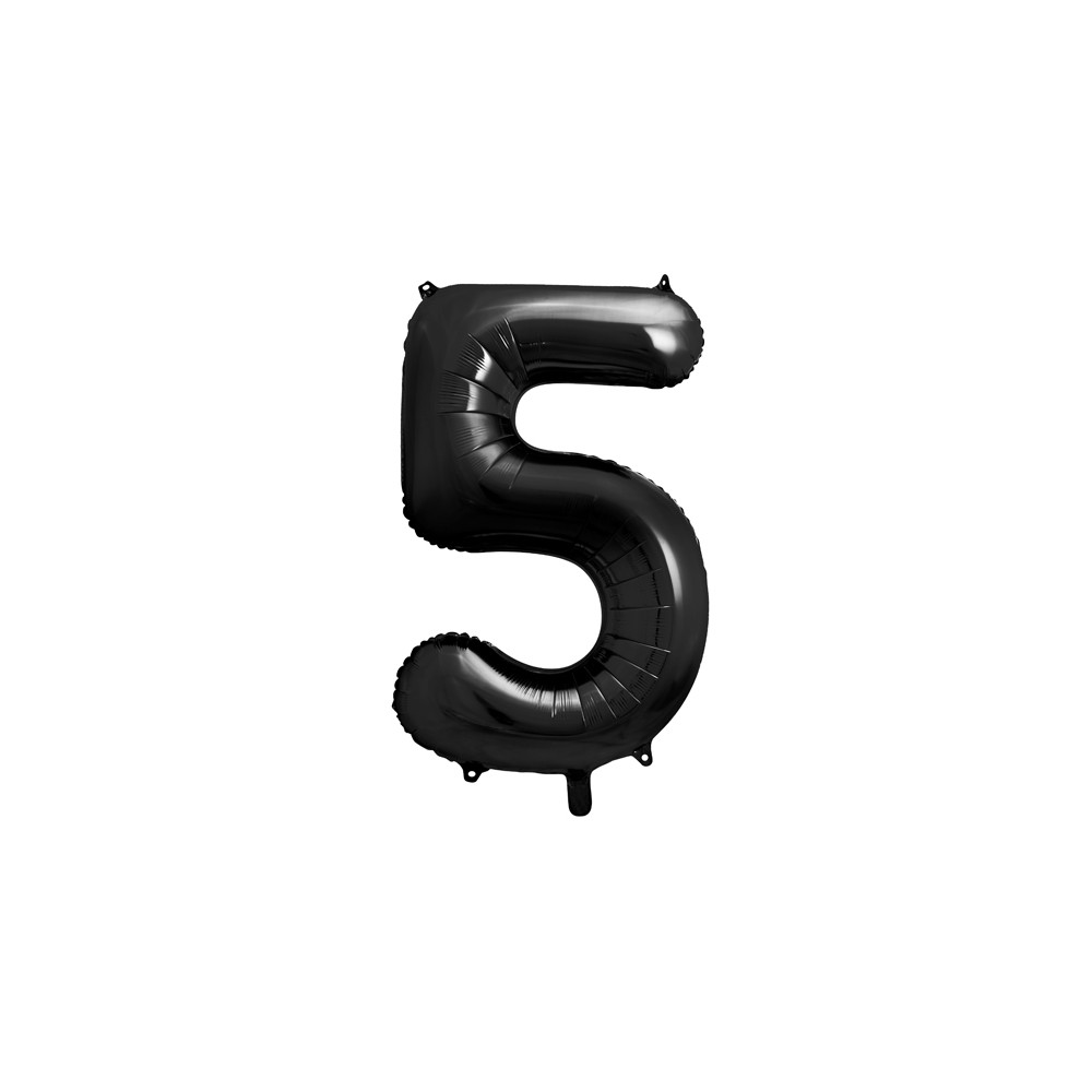 Ballon en aluminium Chiffre ''5'', 86cm, noir