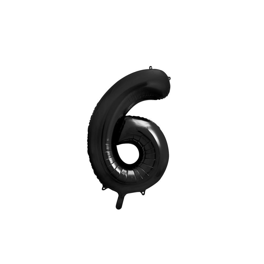 Ballon en aluminium Chiffre ''6'', 86cm, noir