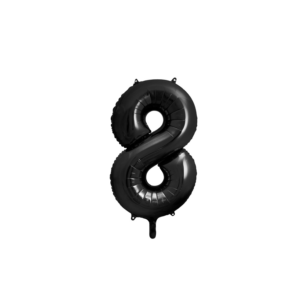Ballon en aluminium Chiffre ''8'', 86cm, noir