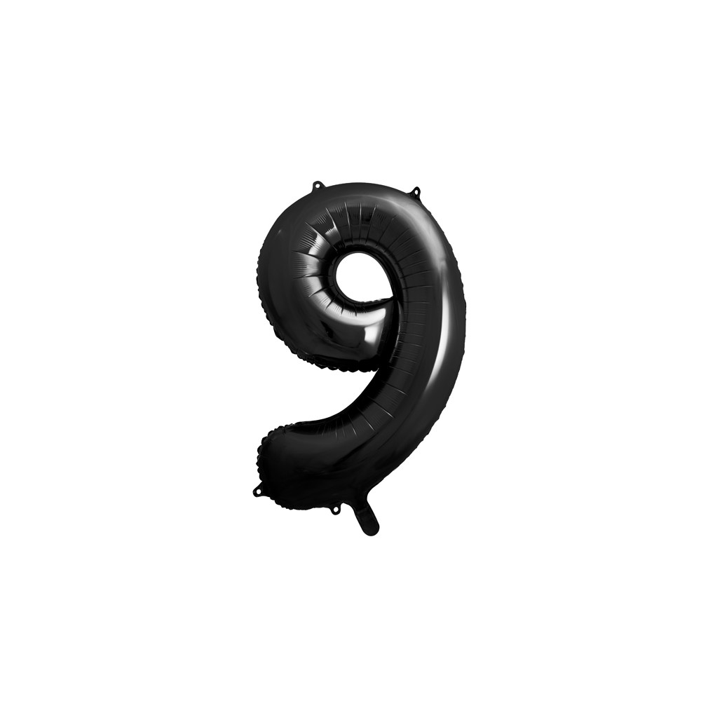 Ballon en aluminium Chiffre ''9'', 86cm, noir
