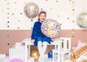 Ballon en Mylar Happy Birthday, 45cm, rose clair