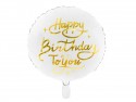 Ballon en Mylar ''Happy Birthday To You'', 35cm, blanc