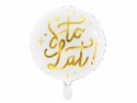 Ballon en Mylar Happy Birthday, 35cm, blanc