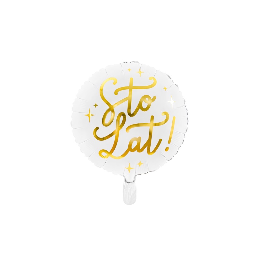 Ballon en Mylar Happy Birthday, 35cm, blanc