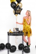 Ballon en Mylar Happy Birthday, 40cm, noir