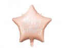 Ballon en Mylar Happy Birthday, 40cm, rose poudré clair