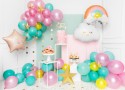 Ballon en Mylar Happy Birthday, 40cm, rose poudré clair