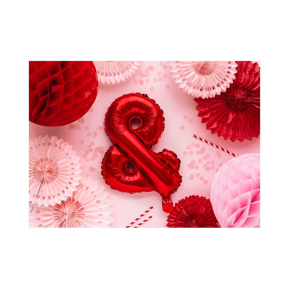 Ballon en Mylar ''&'' signe, 35cm, rouge