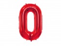 Ballon en aluminium Chiffre ''0'', 86cm, rouge