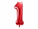 Ballon en aluminium Chiffre ''1'', 86cm, rouge