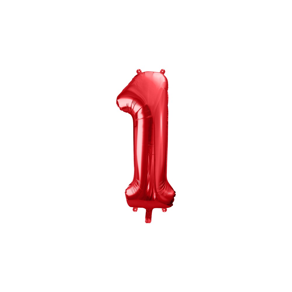 Ballon en aluminium Chiffre ''1'', 86cm, rouge