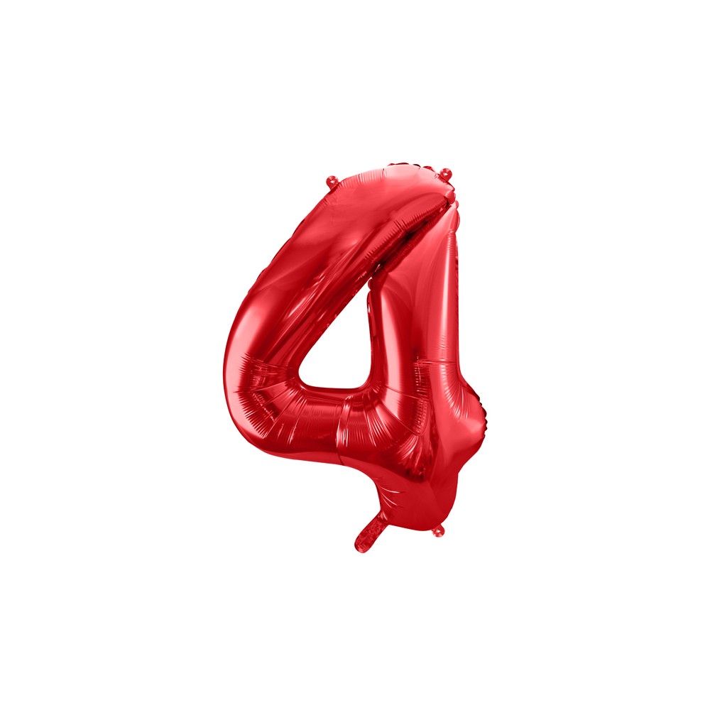 Ballon en aluminium Chiffre ''4'', 86cm, rouge