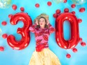 Ballon en aluminium Chiffre ''6'', 86cm, rouge