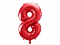 Ballon en aluminium Chiffre ''8'', 86cm, rouge