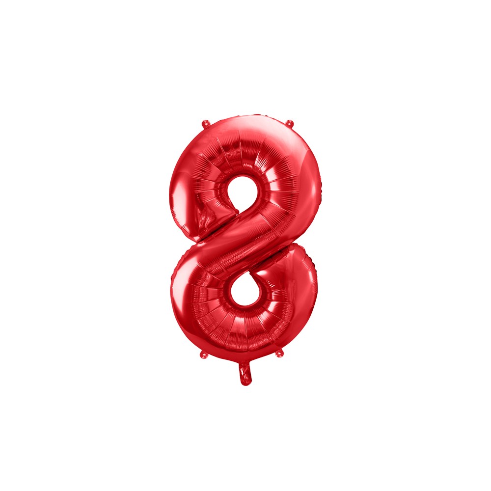 Ballon en aluminium Chiffre ''8'', 86cm, rouge