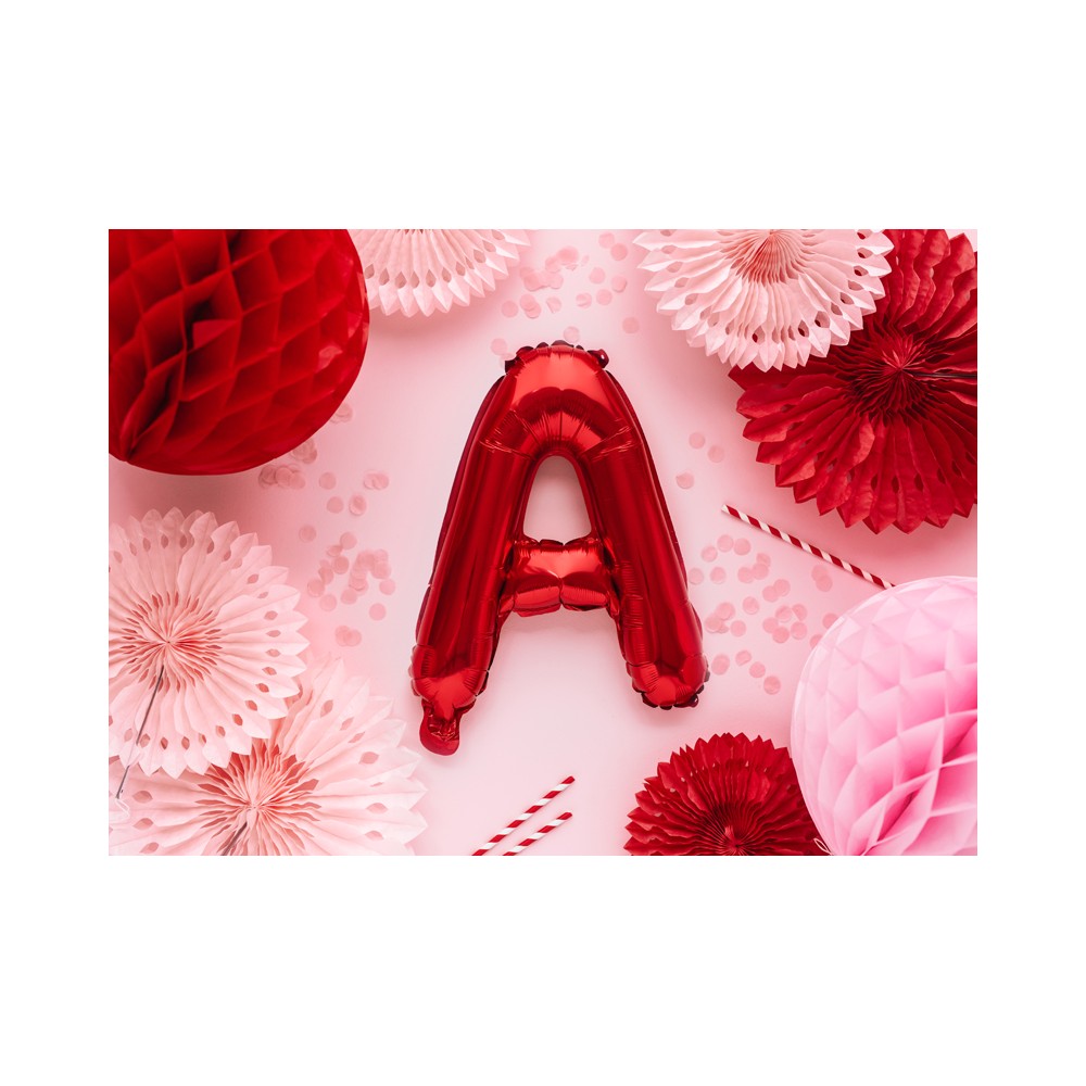 Ballon en Mylar Lettre ''A'', 35cm, rouge