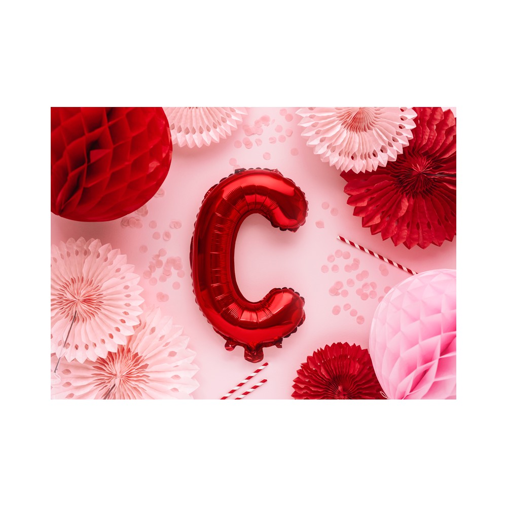 Ballon en Mylar Lettre ''C'', 35cm, rouge