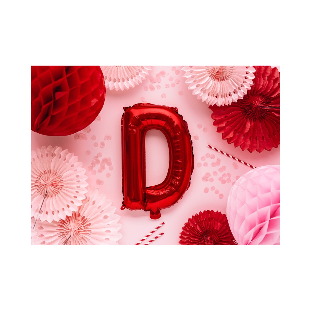 Ballon en Mylar Lettre ''D'', 35cm, rouge