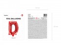 Ballon en Mylar Lettre ''D'', 35cm, rouge