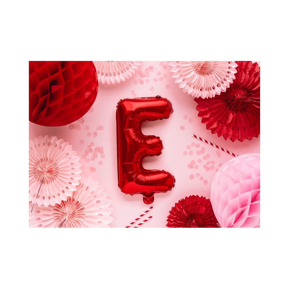 Ballon en Mylar Lettre ''E'', 35cm, rouge